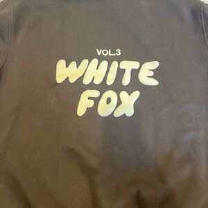 White fox dark grey hoodie